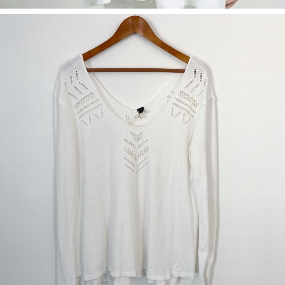 FREE PEOPLE White Moonrise Cutwork Thermal